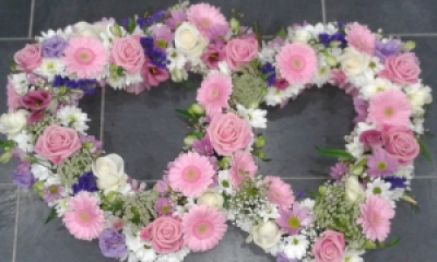 Double Heart - Classic Double heart tribute for funeral